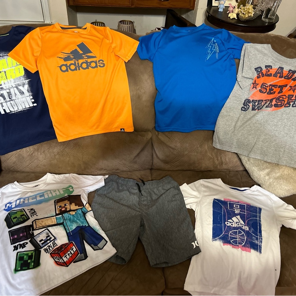 Adidas Kids Orange Graphic T-Shirt